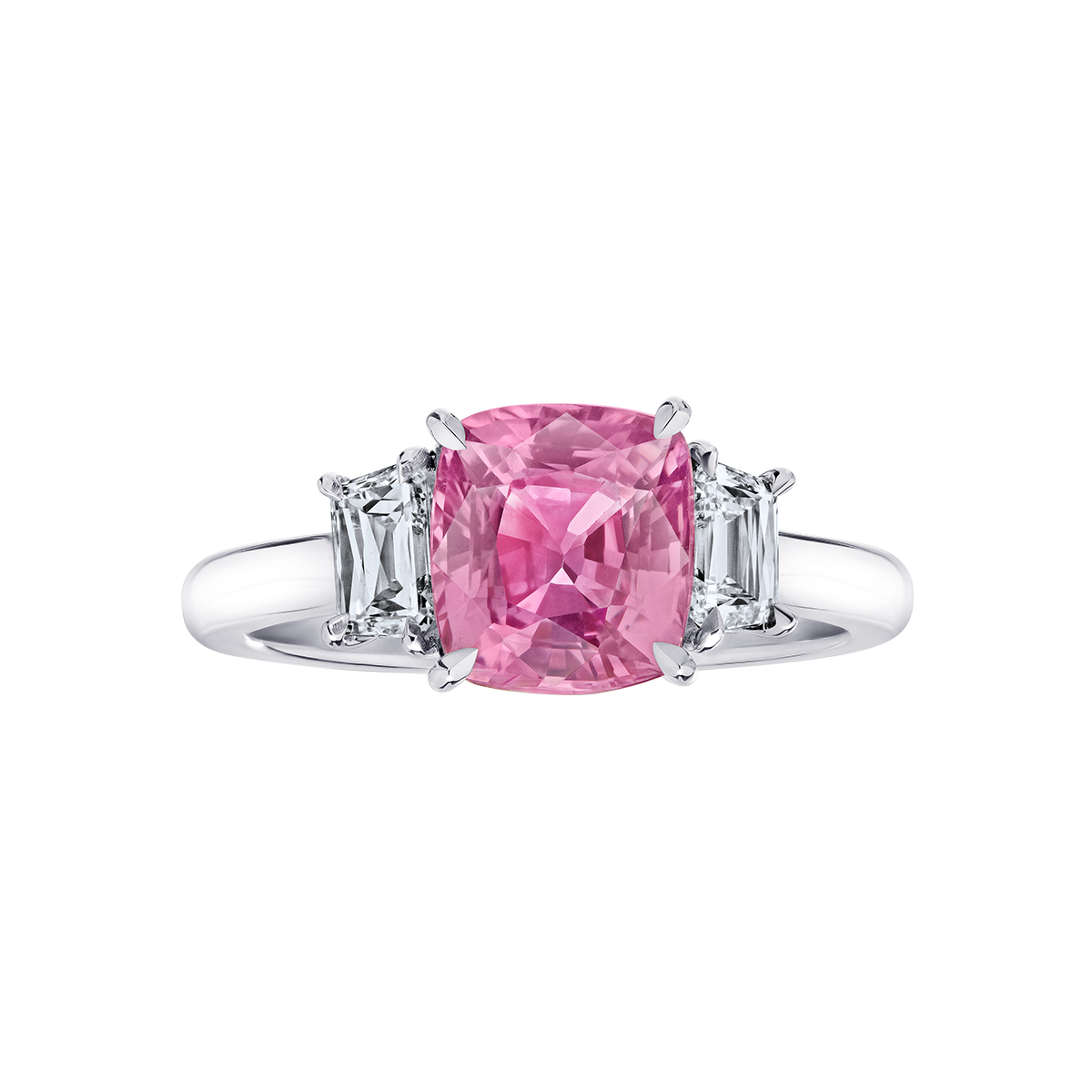 Cushion Cut Pink Sapphire Ring 